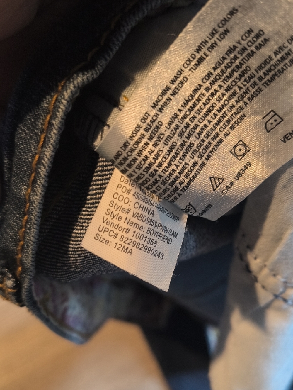 sac355 High Rise Boyfriend w/25.5" Inseam Vintage America Skinny Crop Size 12 - Picture 5 of 6